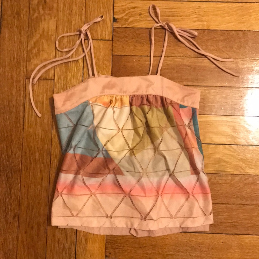 Antropologie Akemi + Kin Geometric Tie Tank Top Xs